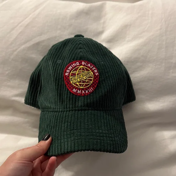Rowing Blazers x Target Green Corduroy Logo Baseball Hat Fall Preppy Red Yellow - Picture 2 of 6